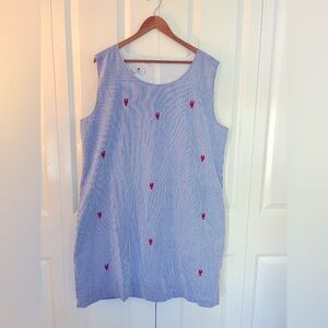 Nantucket Kids Women’s XL seersucker lobster dress preppy see measurements